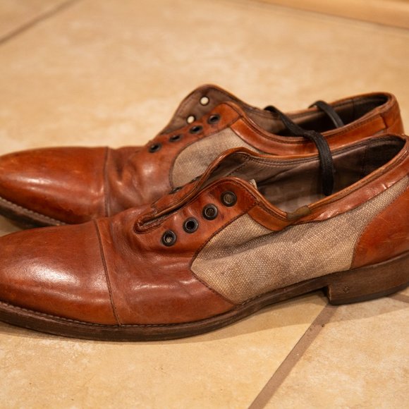 Joh Varvatos Brown Handmade Leather Oxfords 2015 main image 5